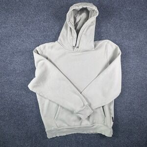 Sonneti London Hoodie Mens Medium Gray Fleece Ribbed Hem Pullover Long Sleeve